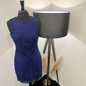 Ralph Lauren Royal Blue Lace Mid-Length Dress